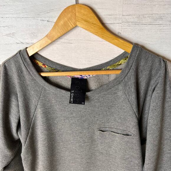 Anthropologie Dolan Sweatshirt Womens Size XS Gray Cold Shoulder Cotton Blend - Picture 5 of 12